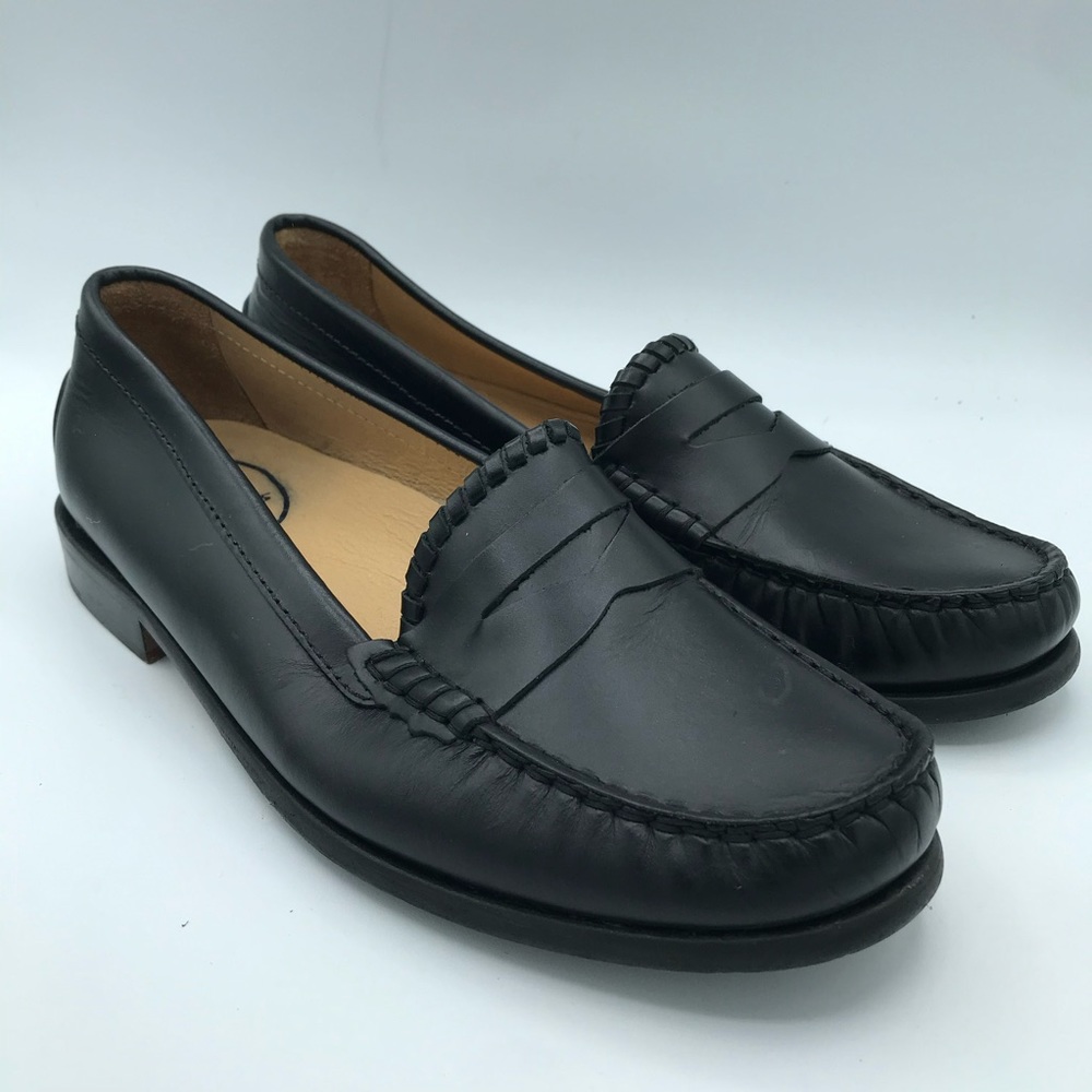 Jack Rogers Loafers Jasper Women’s Size 7.5 M Black Leather Slip On EUC Classic-